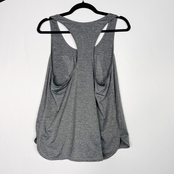 Ivy Park Laser Cut Logo Racerback Tank Top Heather Gray Womens Medium M Workout - Picture 2 of 10